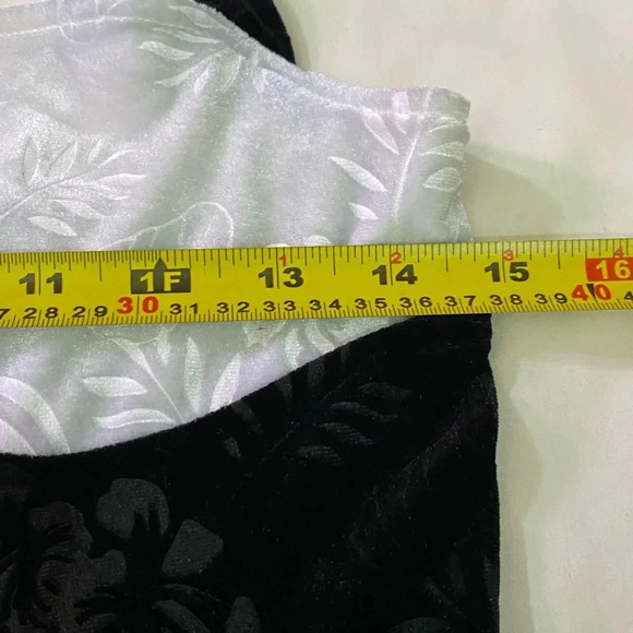 Cider women’s black white velvet  halter long floral dark academia overalls. S - Picture 7 of 9